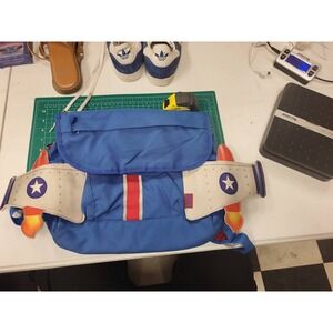 Bixbee Rocketflyer Backpack Blue Small Kids Childrens Airplane School Bag Pack